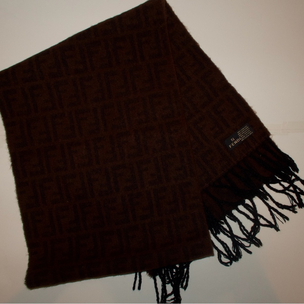 Vintage Fendi Dark Brown Scarf